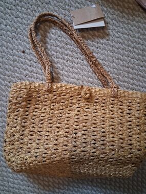 Woven Straw Tote Bag - Natural NWT